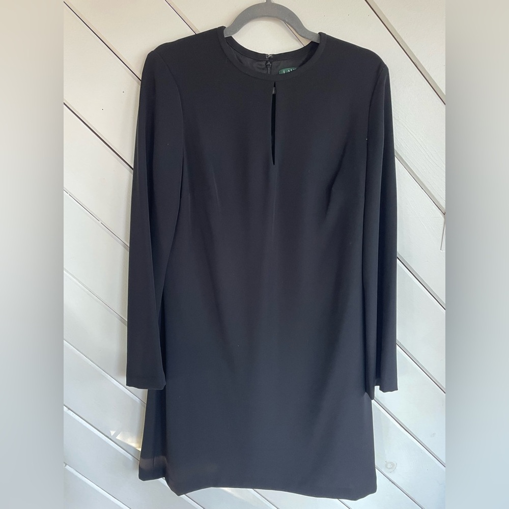 Lauren Ralph Lauren Isaak Crepe Keyhole Dress Black 8